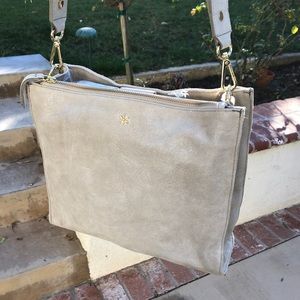Metallic Suede Crossbody Bag